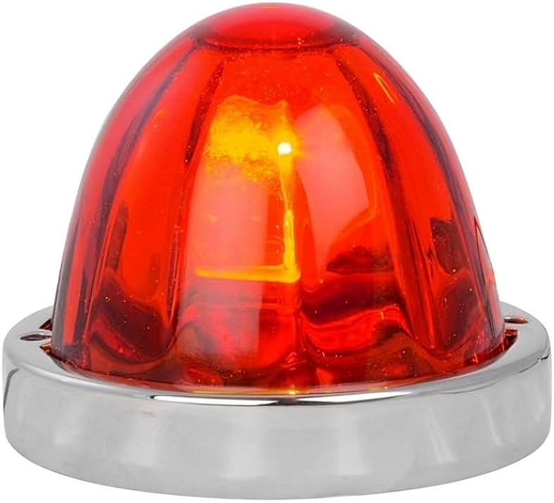 RED Flush Mount 3.5″ Diameter Large Glass Marker Light Kit - 79756