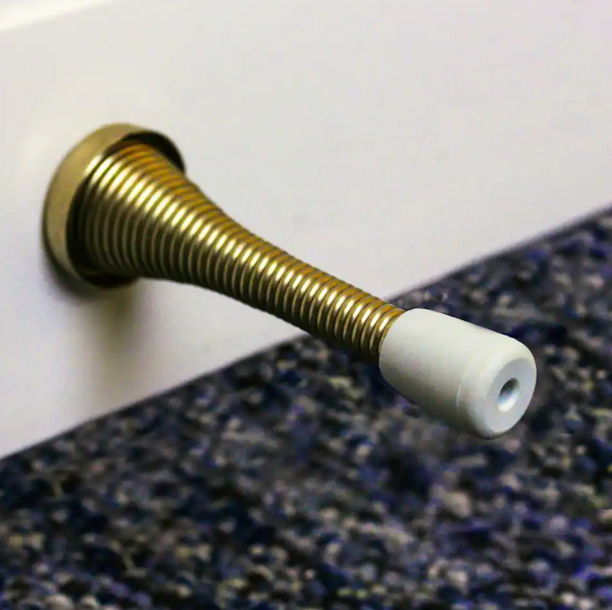 Spring Door Stop Value Pack Everbilt Bright Brass (5-Pack) 1002316477