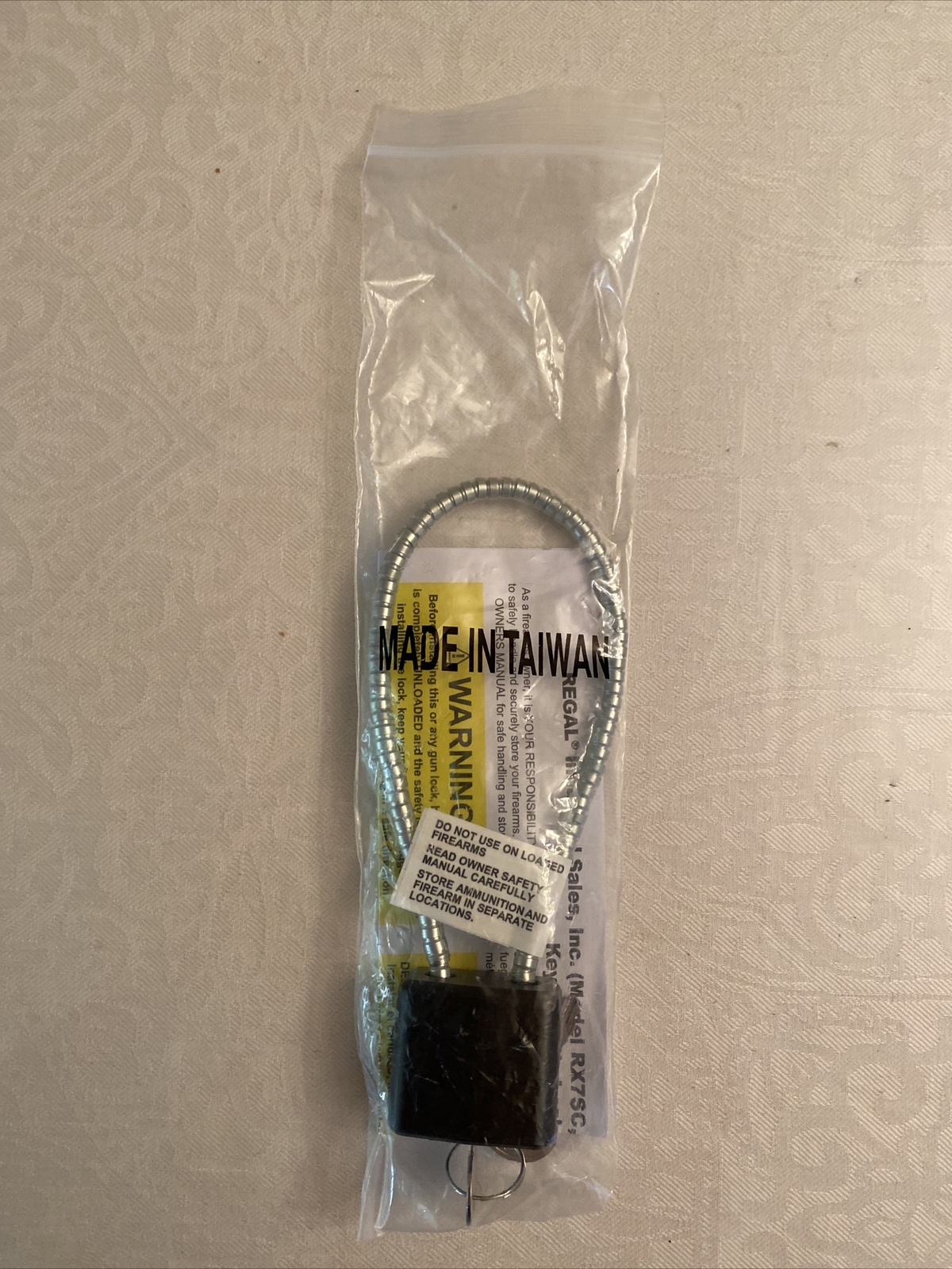 Firearm Gun Rifle Revolver Crome Safety Cable Lock RX11SC New 11" Safety Lock