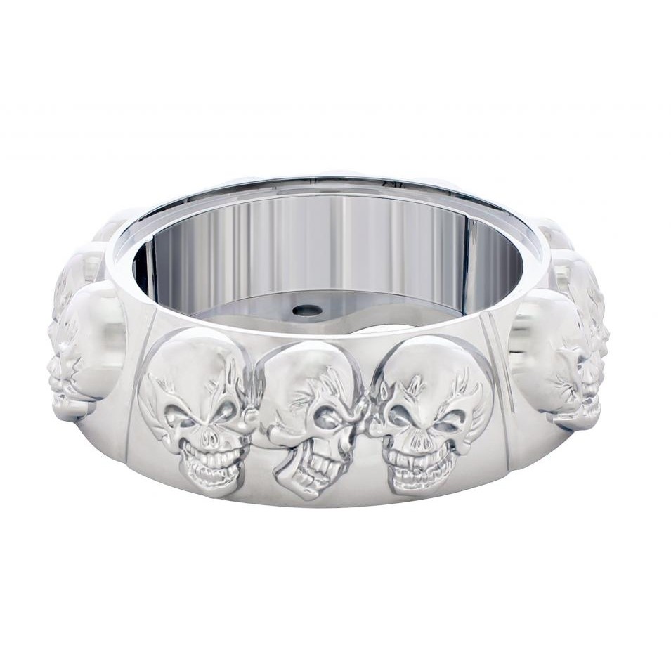 Chrome Skull Steering / Horn Button Die-Cast Bezel