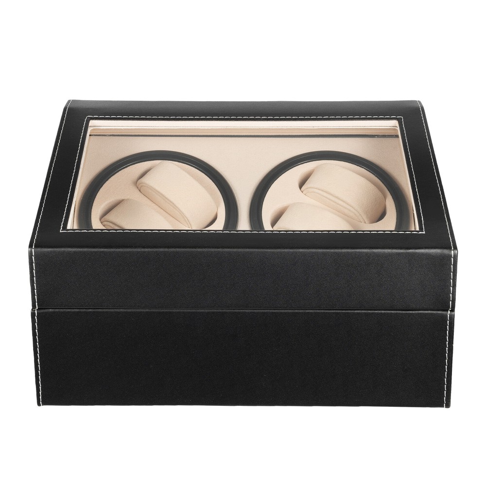 4+6 Luxury Automatic Rotation Display Box Gift Watch Winder Leather Storage Case