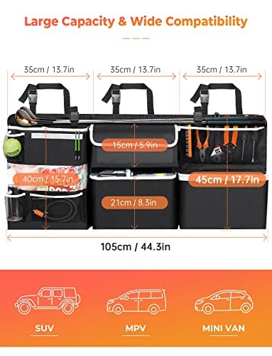Car Storage Organizer New Version, Hanging Trunk New version-Large Black