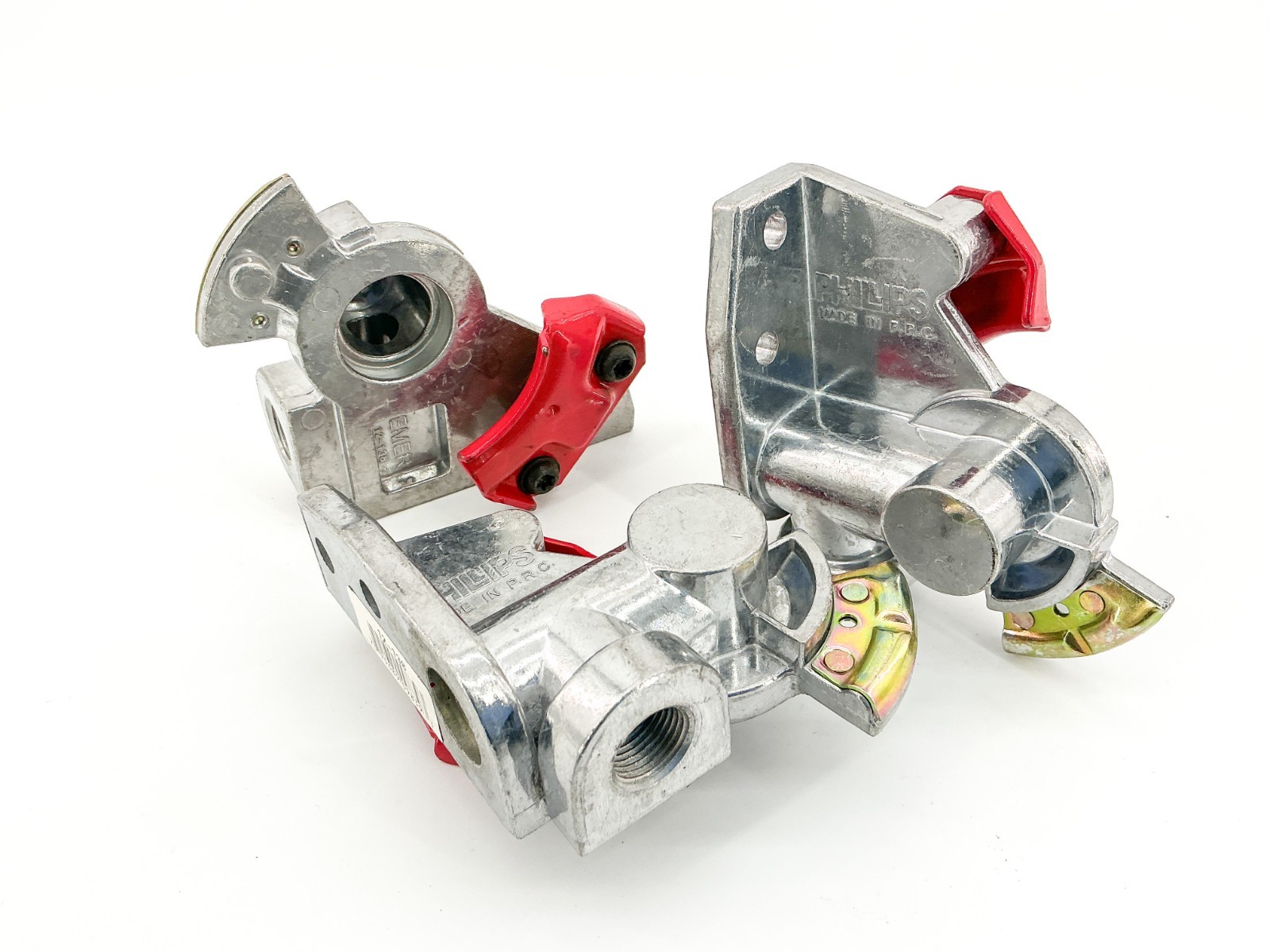 New Lot of 3 Phillips 12-138 Trailer Mount Glad Hand Red - No Box