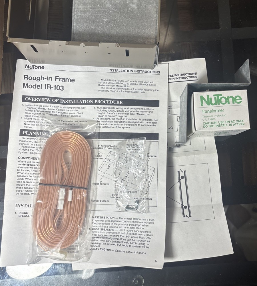 NuTone Rough-in House IR-103
