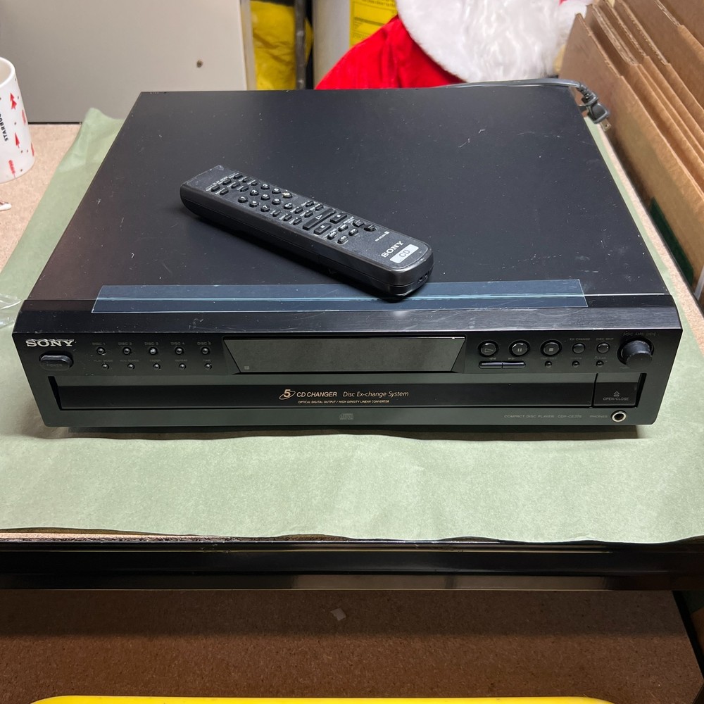 Sony CDP-CE375 5 Disc CD Carousel Changer Player with Remote - Tested