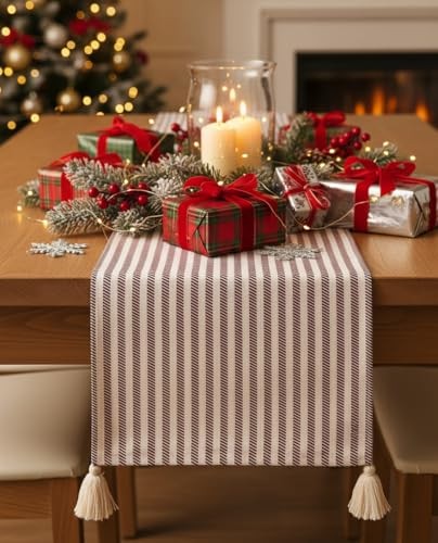 Christmas Table Runner 72 Inches Long | 100% Cotton Table Runner for