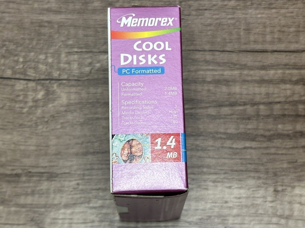 Memorex Cool Disks 5 pack, PC Formatted 3.5 Floppy Diskettes 1.4 MB Partial