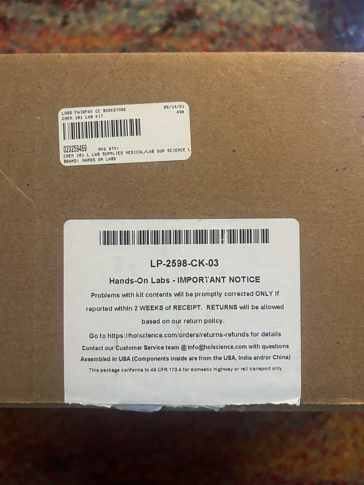 Science Interactive Chem 101 Lab Kit- New- OPEN BOX