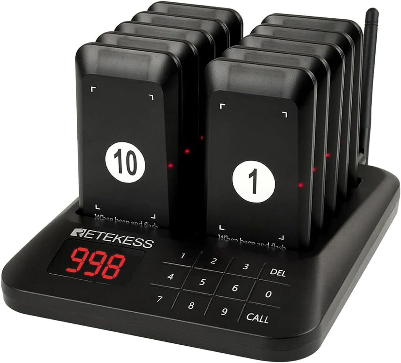 Retekess TD157 Restaurant Pager System 10 Pagers 984ft Range Wireless Buzzers