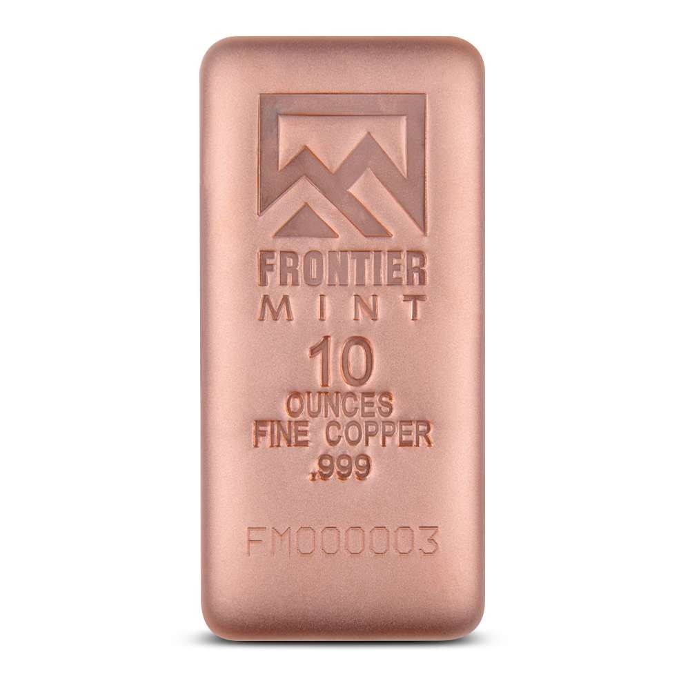 10 oz Frontier Mint Copper Bar (New w CoA)