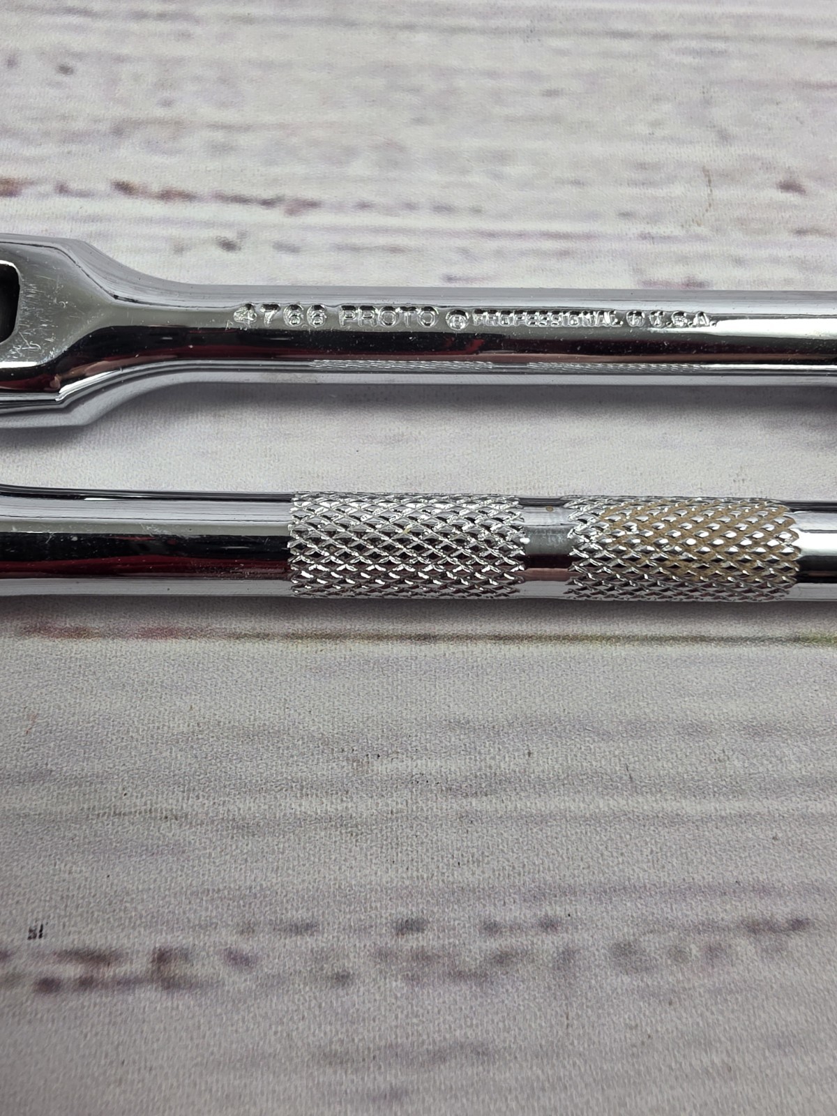 Vintage PROTO 1/4" Drive Breaker Bar 4766 USA w/ Knurled Handle + 4761 Extension