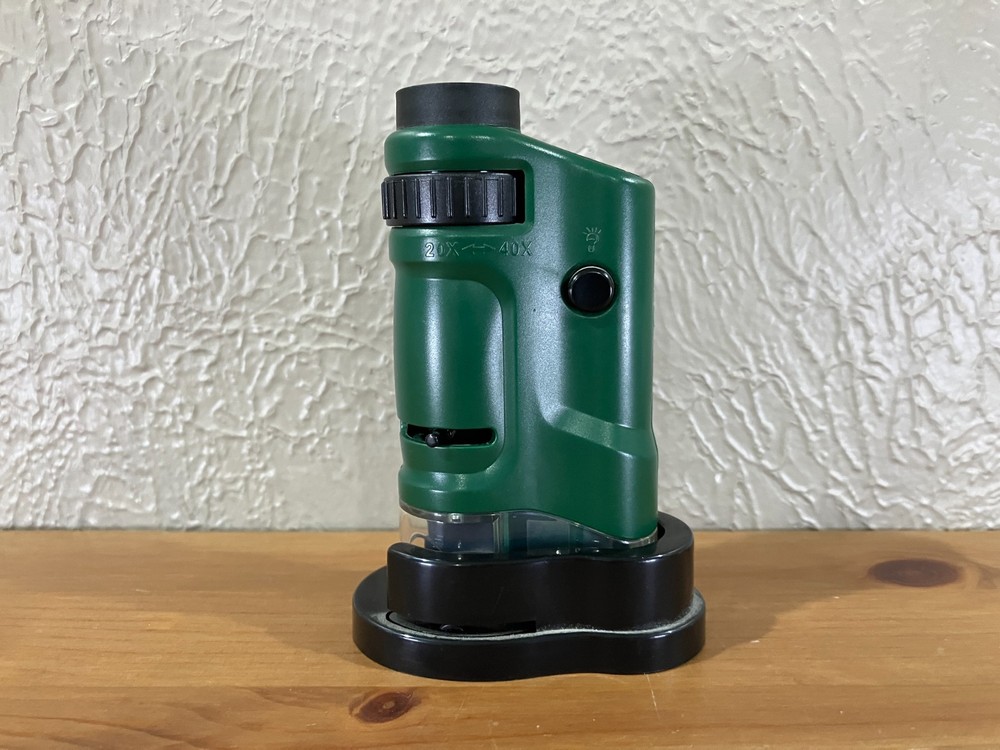 Carson MICROBRITE PORTABLE MONOCULAR MICROSCOPE 20x-40x MM-24, LED Light, Stand