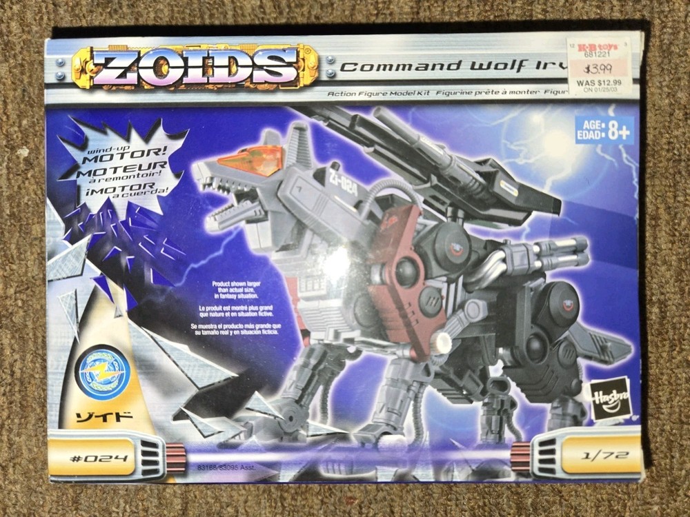 Hasbro Zoids Command Wolf Irvine #024 1/72 Scale Action Figure Model Kit