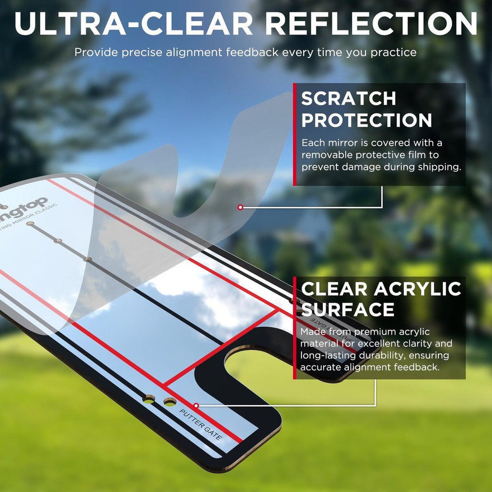 Classic Golf Putting Mirror - Portable Alignment Putting Training Aids for Co...