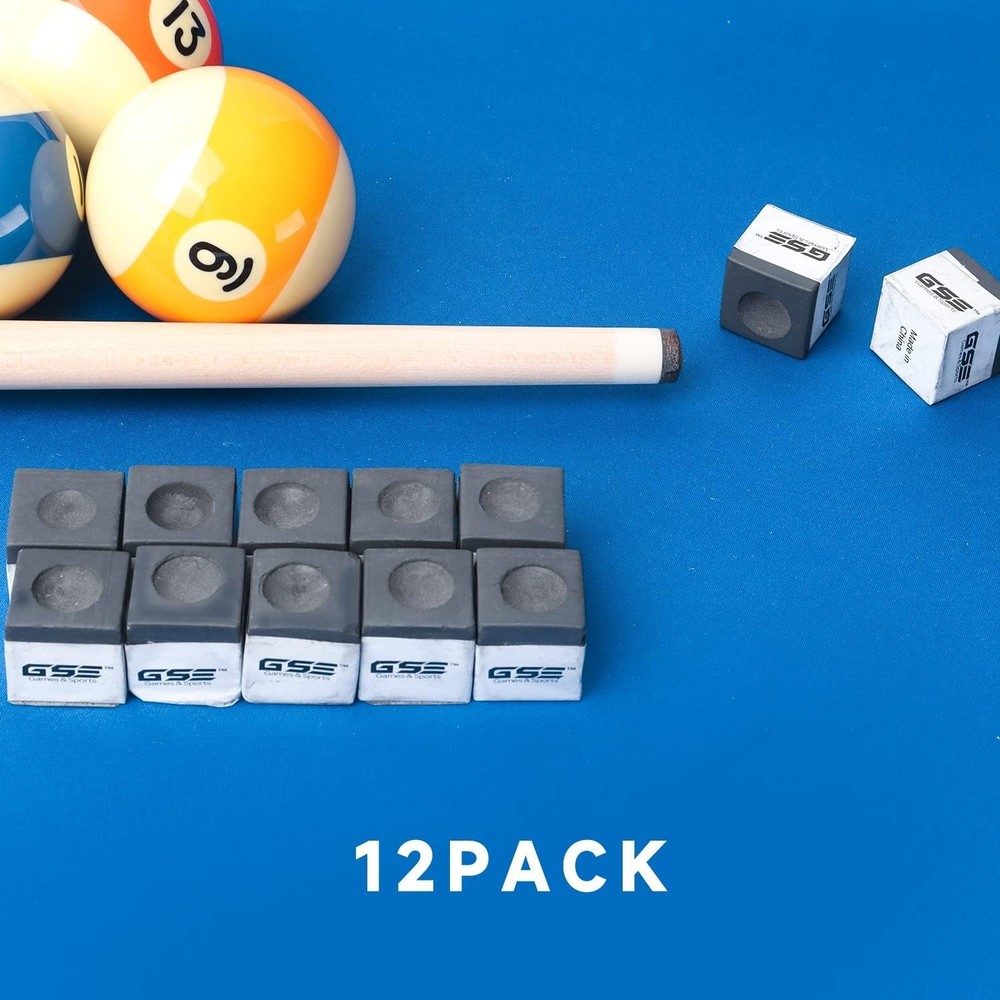 12-Piece Billiard Chalk Set - Lightweight & Non-Caking for Professionals