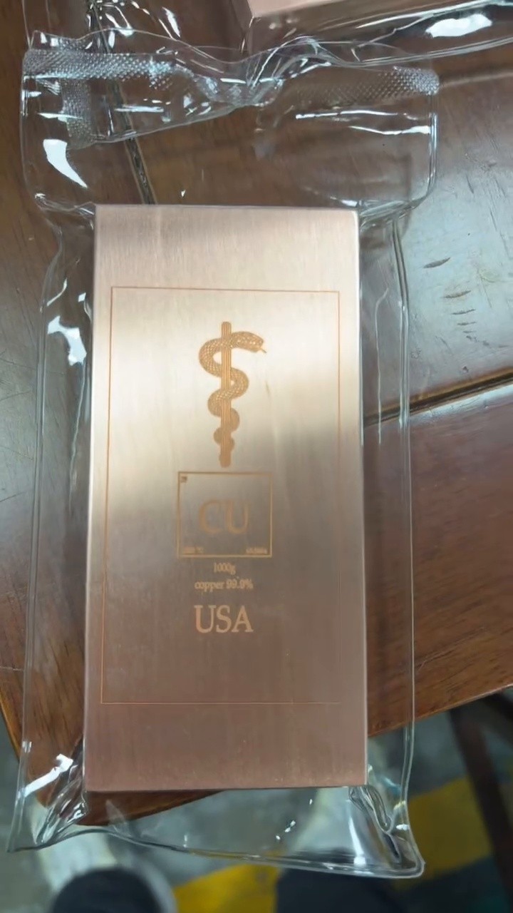 1 (One) Kg Kilogram Pure copper Bullion Bar 1000g weight sinker 1kg plummet