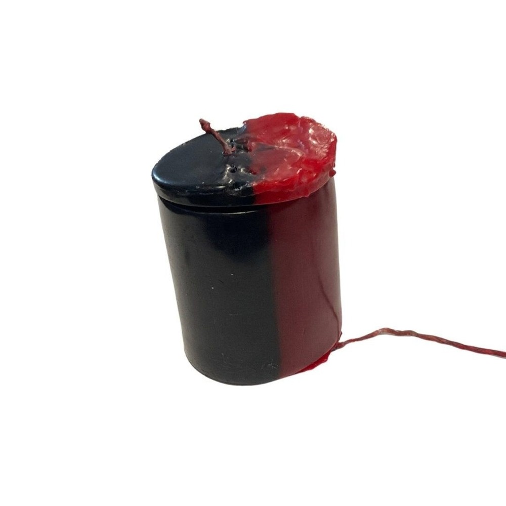 parallel loadable pillar candle red/black ,Return to sender, beeswax candle, ret