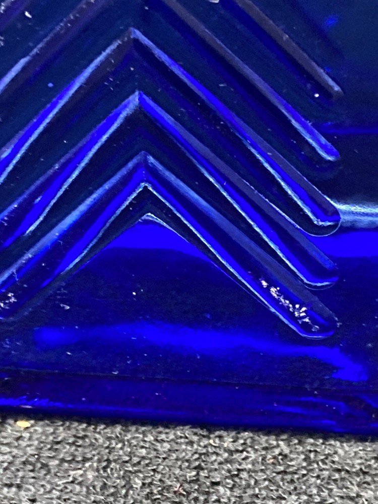 blue chevron glass pitcher