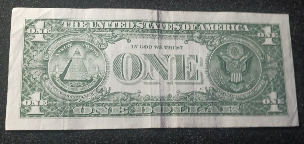 One Dollar Star Note Error Overinked Treasury Seal