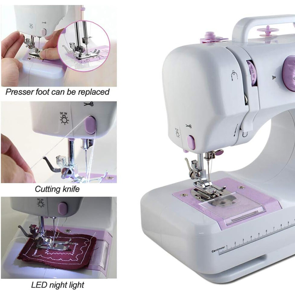 Electric Sewing Machine Portable Crafting Mending Machine 12 Built-In Stitches