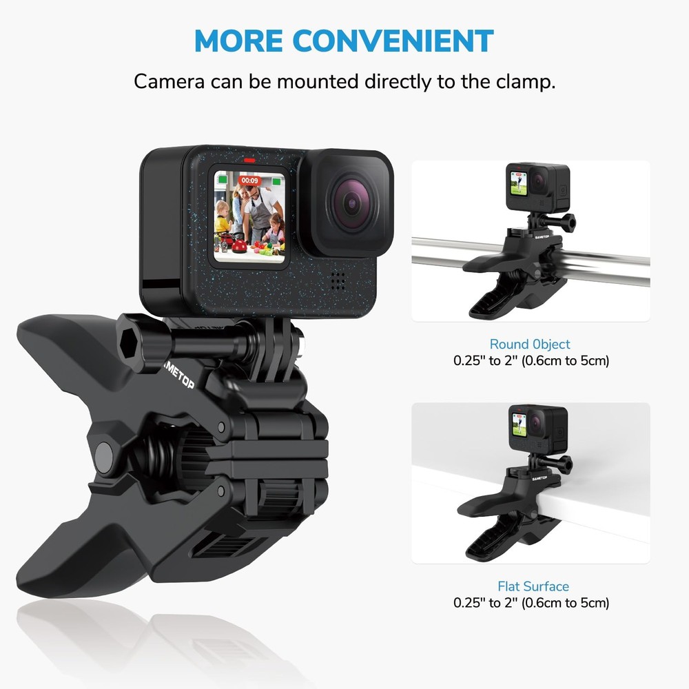 Sametop Jaws Flex Clamp Clip Mount Gooseneck Mounts Compatible Medium, Black