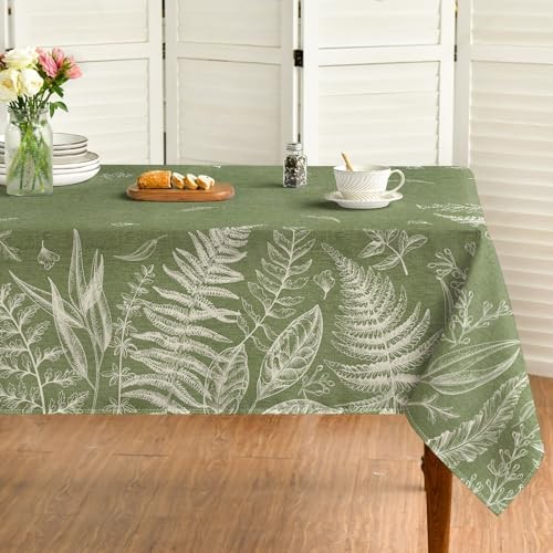 Spring Tablecloth 60×84 Inch Rectangular Plants 60" x 84" (Rectangular) Green