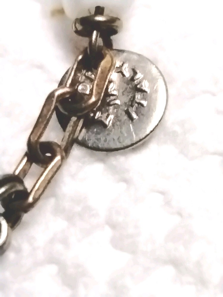 Antique White Glass Bead Rosary 1930's-40's Original Condition Italy