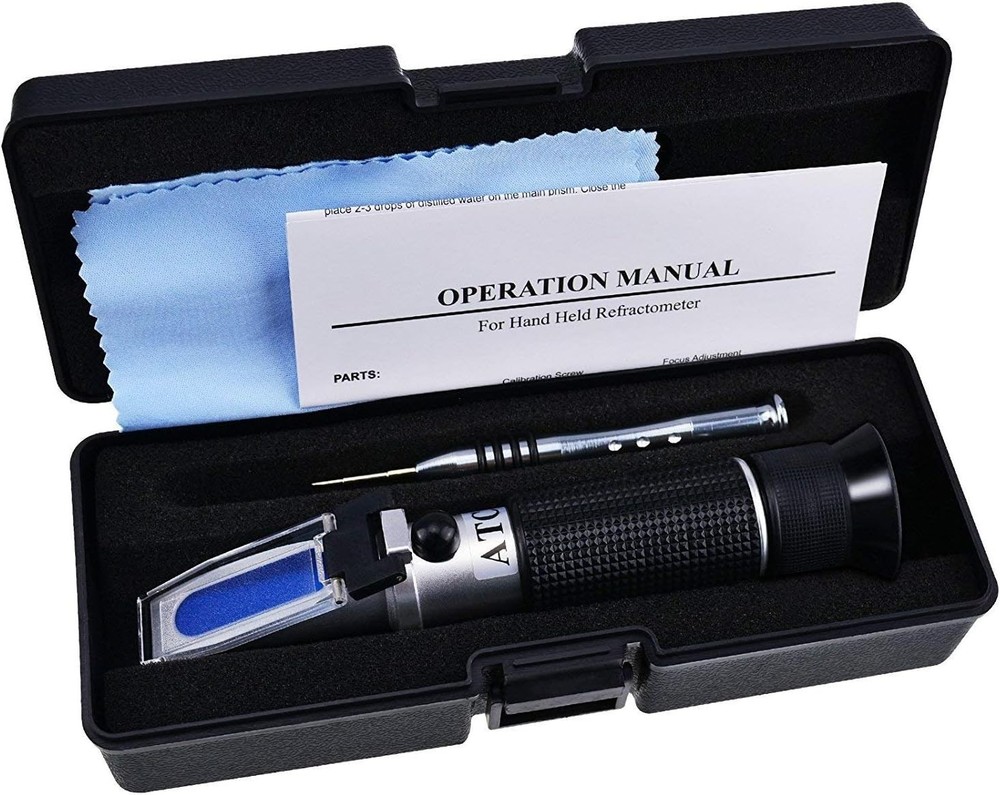 Brix Refractometer with ATC, Range 0-32% Brix with 0.2% Division, for Brandy,...