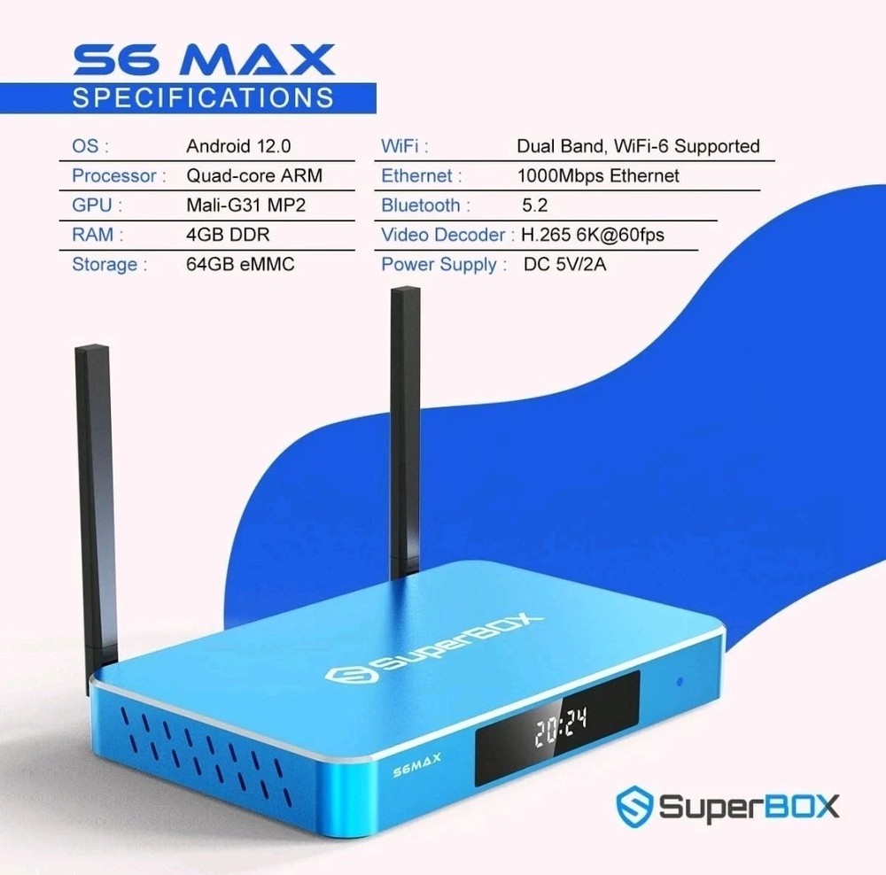 SUPERBOX S6 MAX Streaming Media Player