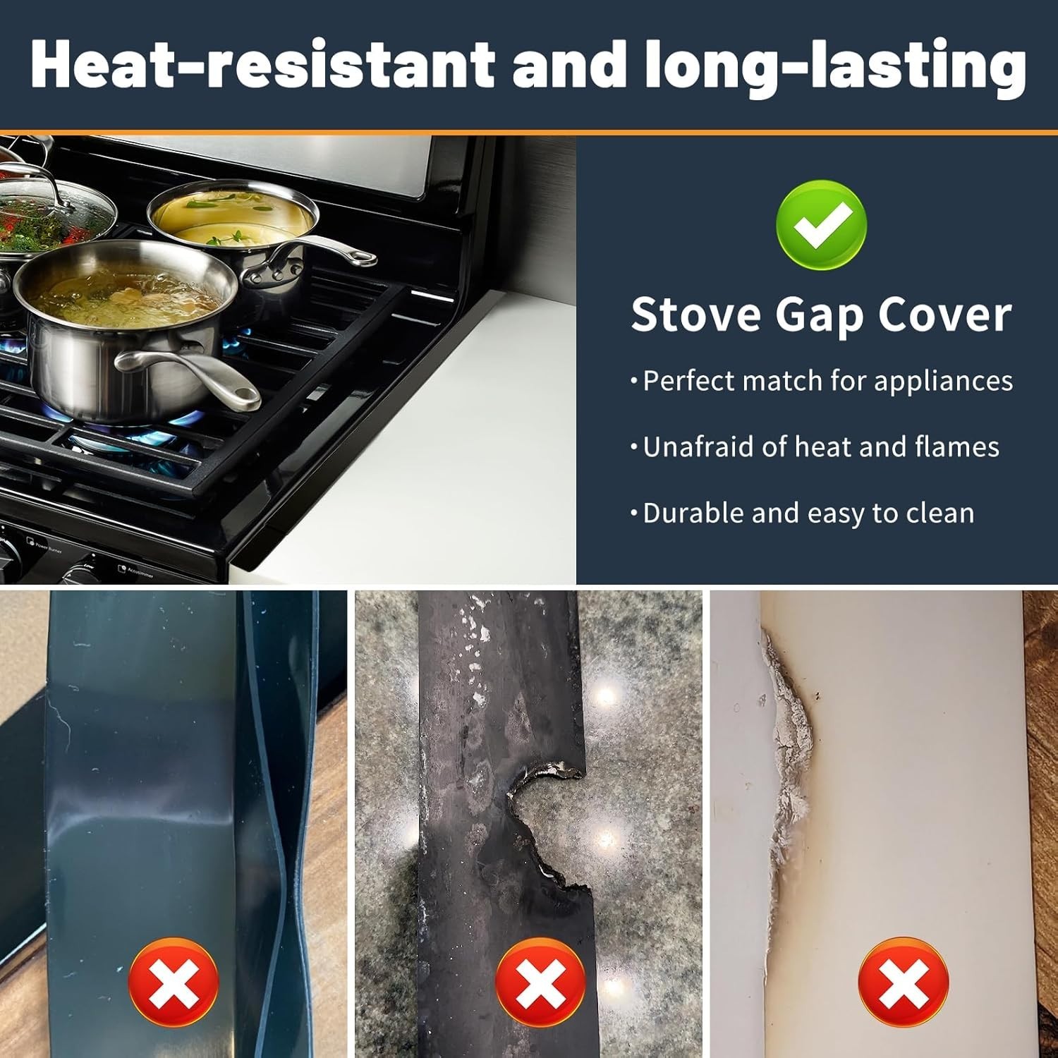 Stove Guard for Kitchen Oven Gap Between Stovetop and Counter 13.8'' to 27.5''