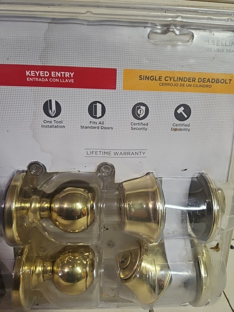 KWIKSET 2 Pack Single Cylinder Deadbolt & Keyed Entry Set