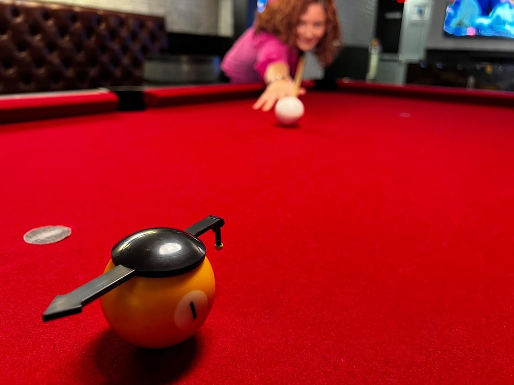 Billiards Angle Trainer - Precision Pool Black, with neon green aiming point