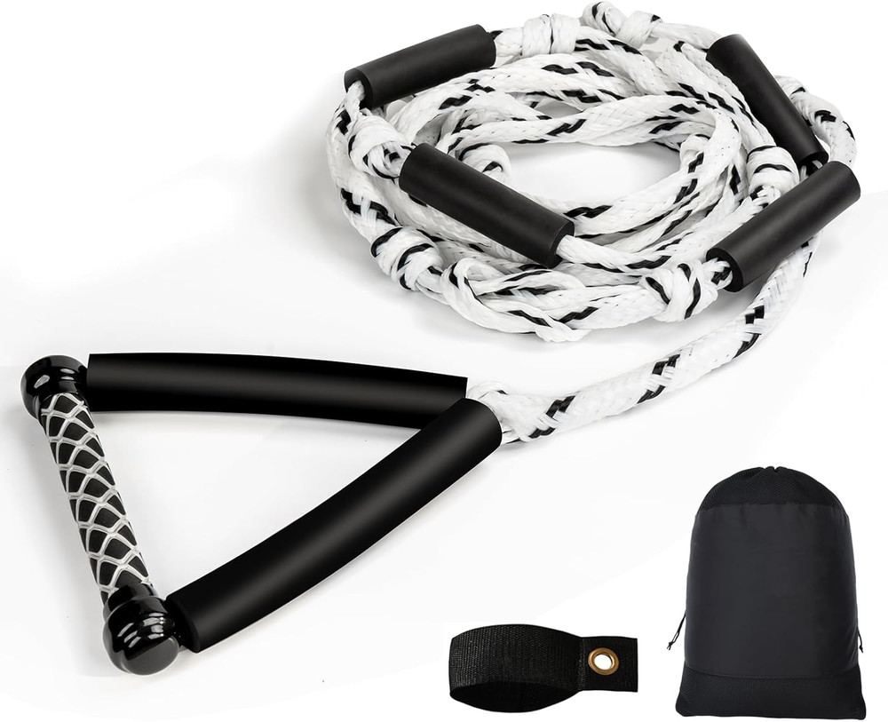 Wakesurf Rope -  25Ft Floating Wake Surf Ropes and Handle, 4 Sections Adjustable