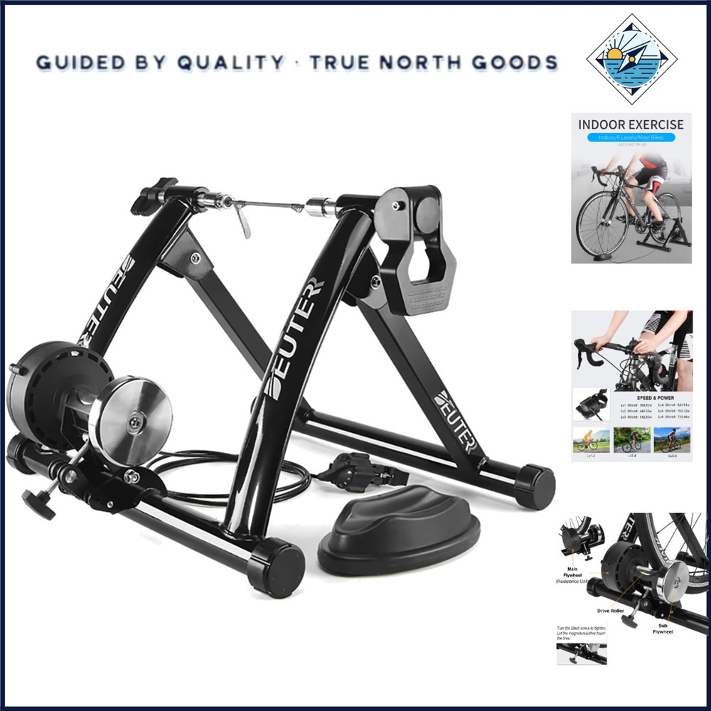 Indoor Cycling Trainer with Front Wheel Riser Block for Stable Ride Experience