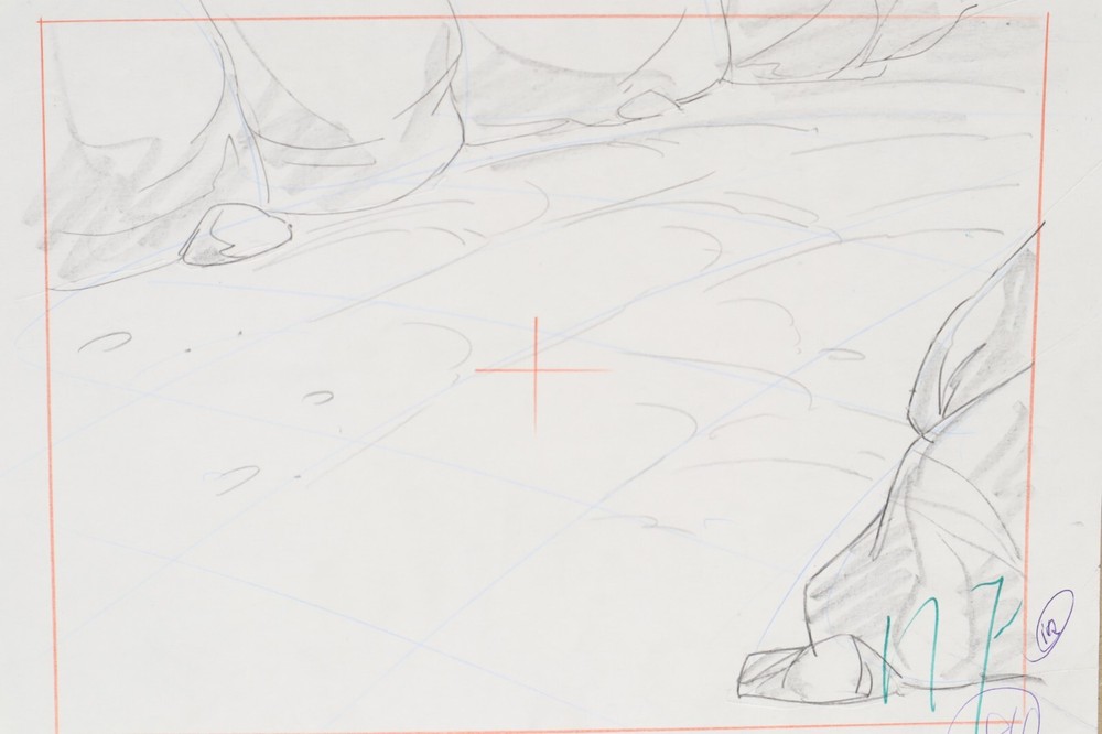 Original Hand Painted Animation Production Background & Sketch (233-43)