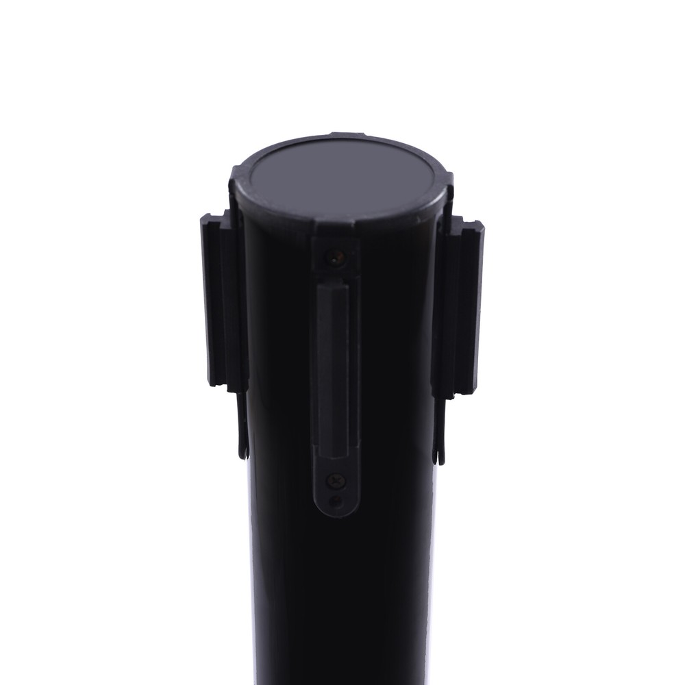 4Pcs Crowd Control Barrier Queue Poles Black Retractable Belt Stanchion Posts