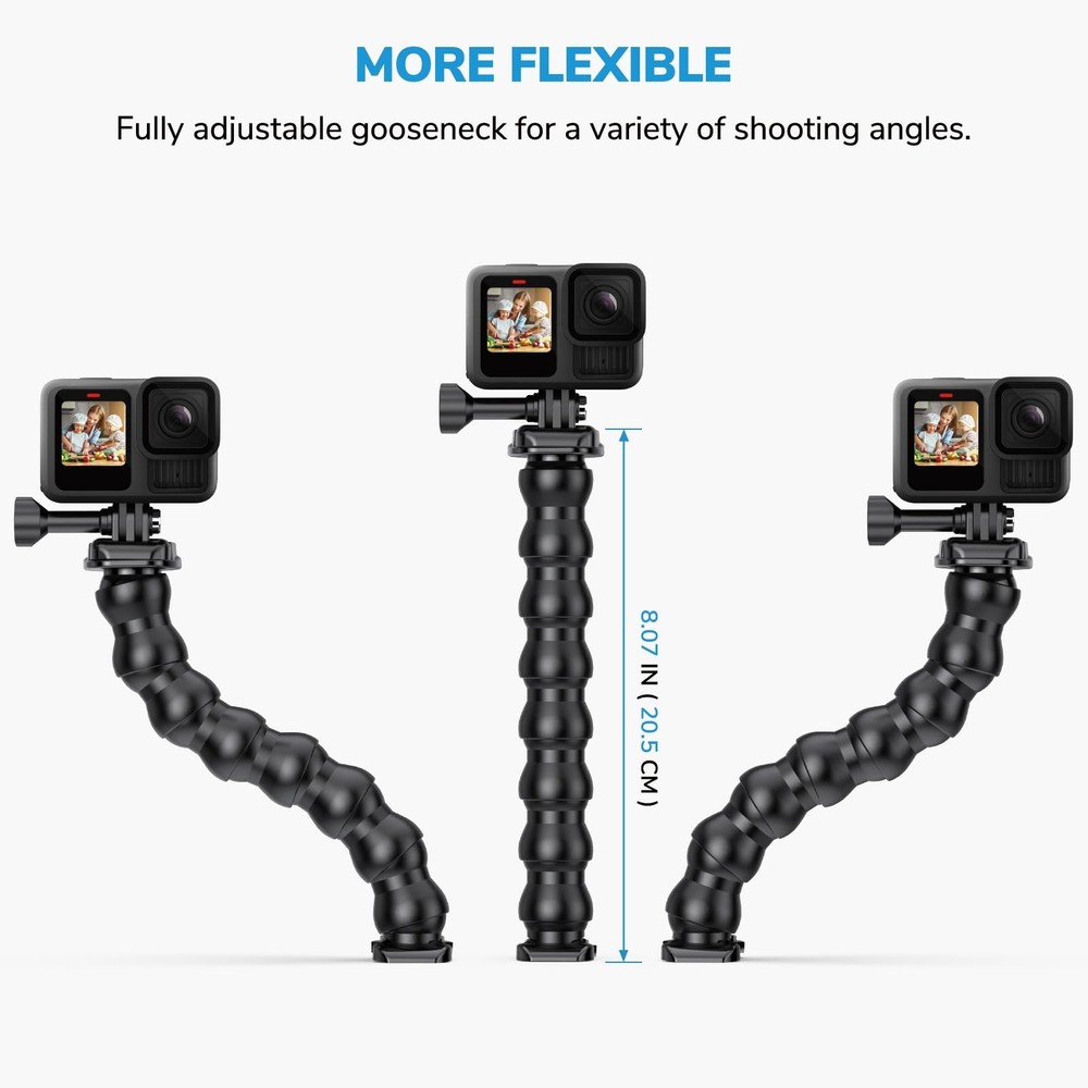 Sametop Jaws Flex Clamp Clip Mount Gooseneck Mounts Compatible Medium, Black