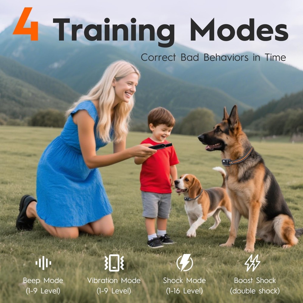 Shock Collar for Dogs 3 Dog Shock Collar with Remote Control with 4 Training ...
