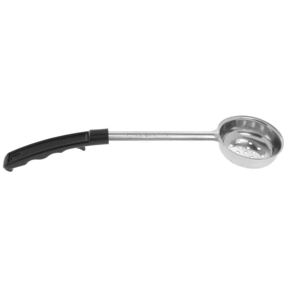 Hubert® 4 oz Stainless Steel Perforated Portion Control Server with Black Handle