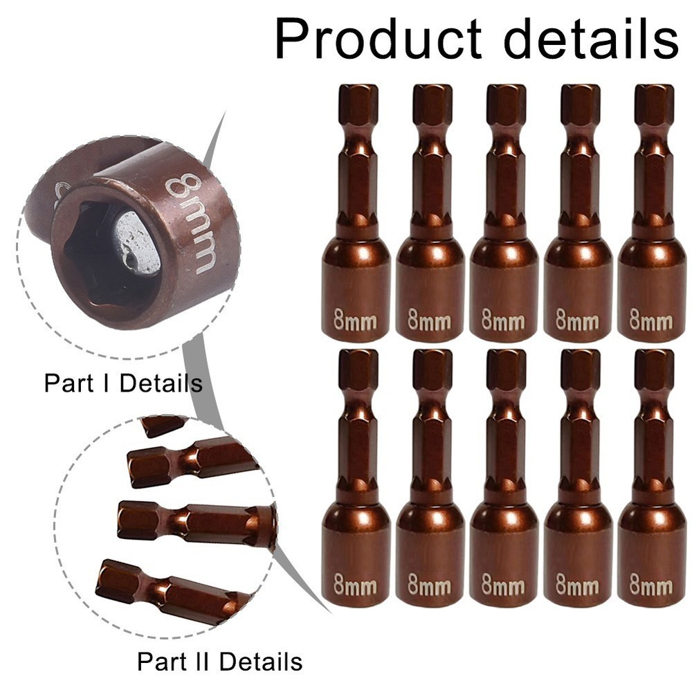 Professional Quality 10Pcs Magnetic Socket Wrench Set with Hex Adapters