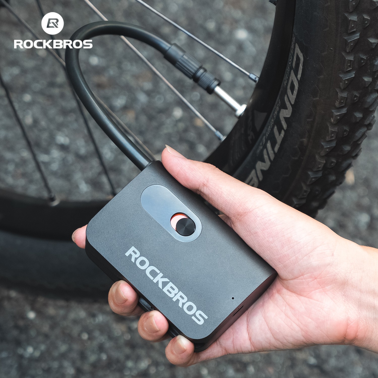 ROCKBROS Electric Pump Mini Bike Tire Pump 70PSI Portable 2600mAh Type-C Gravel