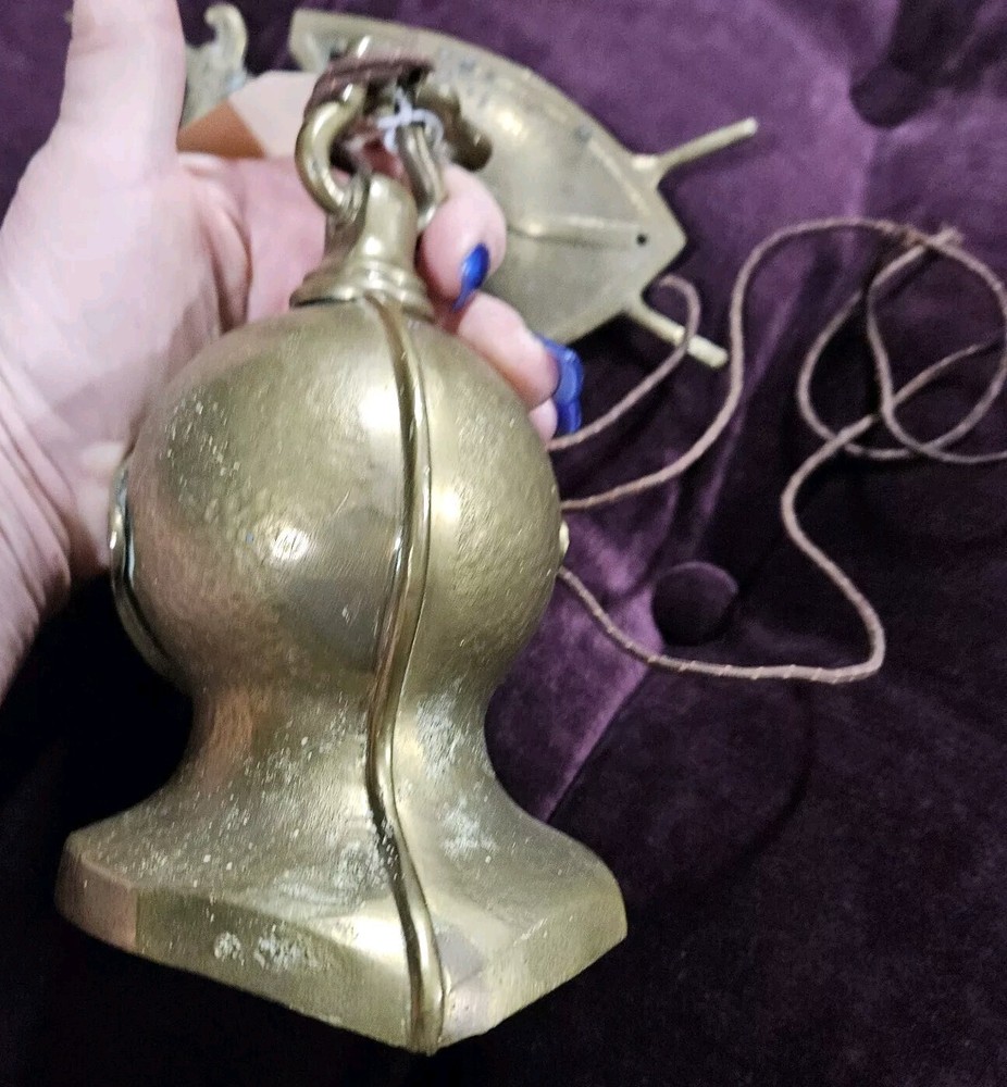 RARE Vintage Lighted Solid Brass Medieval Knight Helmet & Shield Wall Sconce