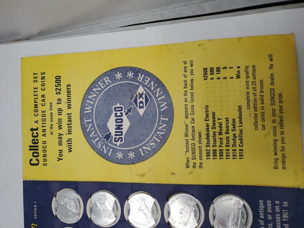 Sunoko Antique Car Coins 2 Sheets Incomplete