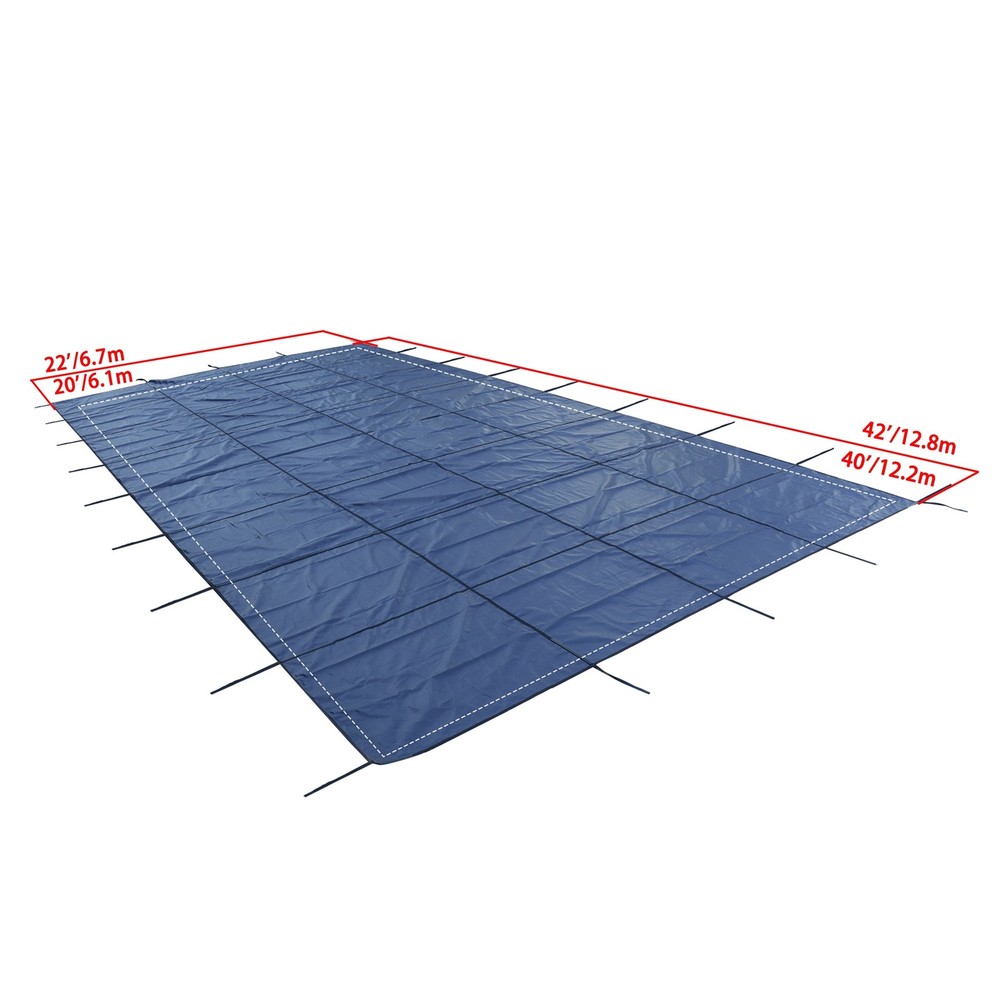 LABLT Blue Inground Heavy-Duty Solid Pool Safety Cover 27 x 47FT Include Tool
