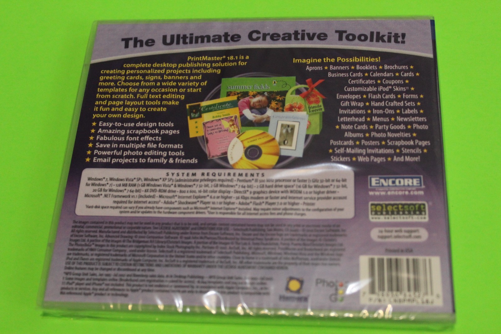 Broderbund PrintMaster Version 18 For Windows XP,Vista,7 -Print Master v18.1 NEW