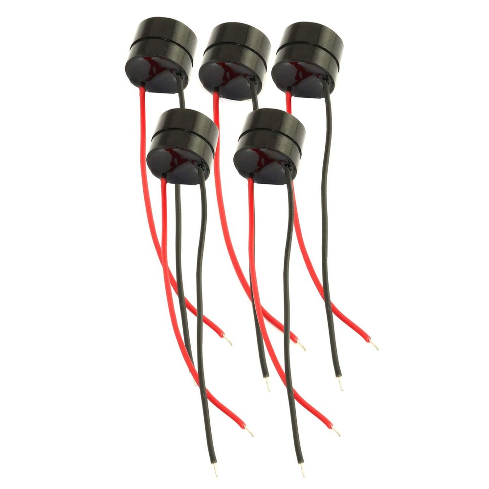 RuiLing 5pcs DC 12V Wired Active Electronic Buzzer Electromagnetic Type Black