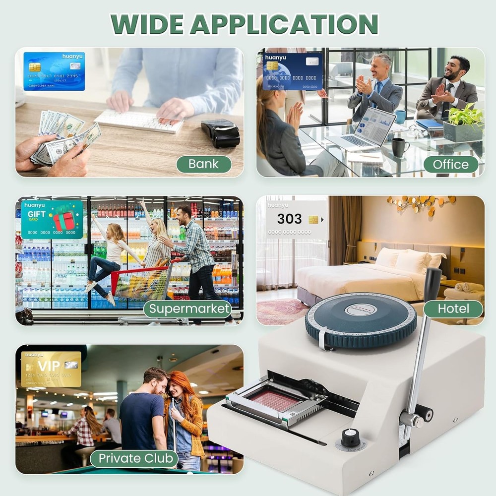 Embossing Machine 72-Characters Card Embosser Printer Code ID PVC Stamping Credi