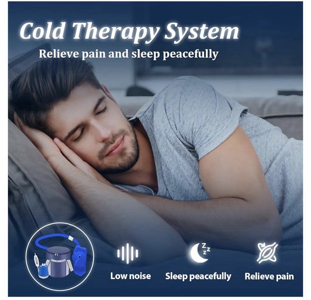 INMOREDO Cold Therapy System Programmable Knee Pad Pain Relief Blue