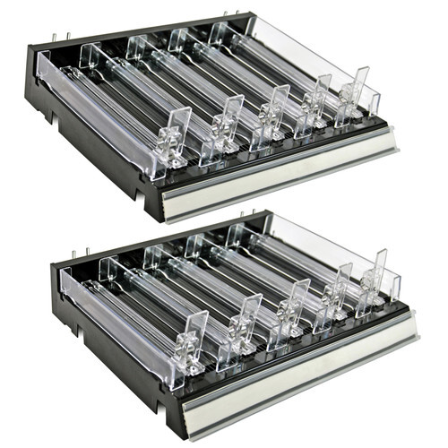 Azar Displays Adjustable Short Divider Bin with Pushers, Black, 2-Pack