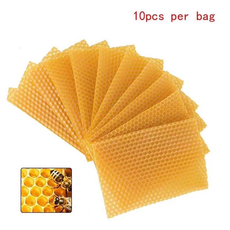 10Pcs Honeycomb Foundation Bee Hive Wax Frames Beekeeping Equipment Sheet